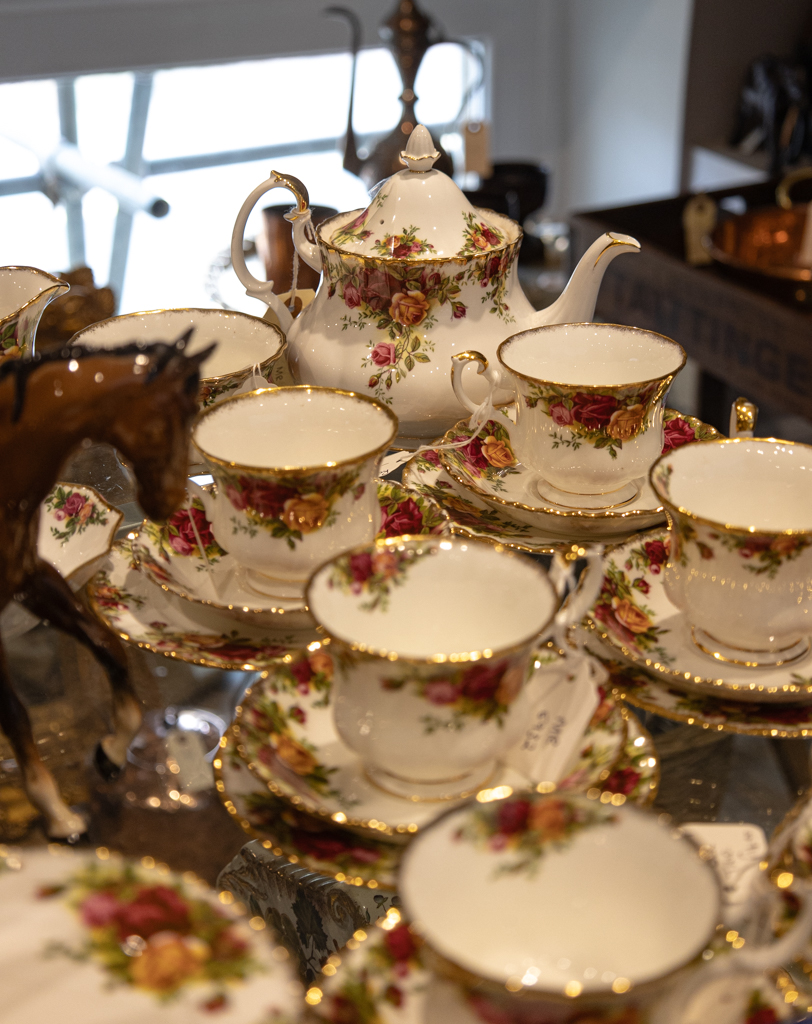 Tea set at antique store