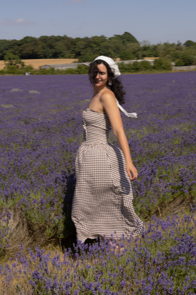 Happy girl at Cotswold Lavender farm